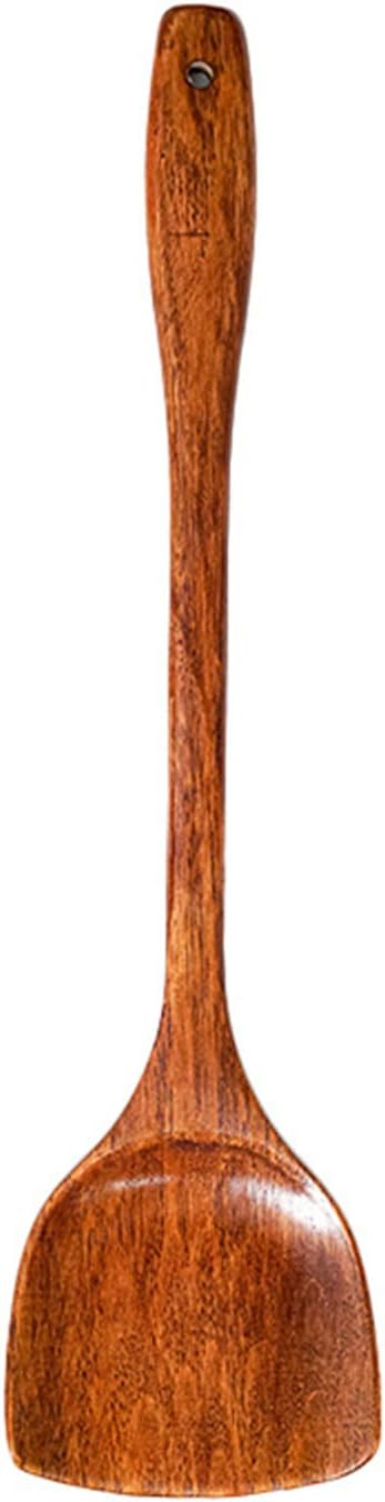 FJNATINH Wok Utensils Wooden Cooking Utensils Tools 6 PCS Wooden Spatula, Barbecue Tongs,Wok Shovel, Cooking chopsticks,Long Spoons,Nanmu Fish Shaped Rice Spoon Accessories