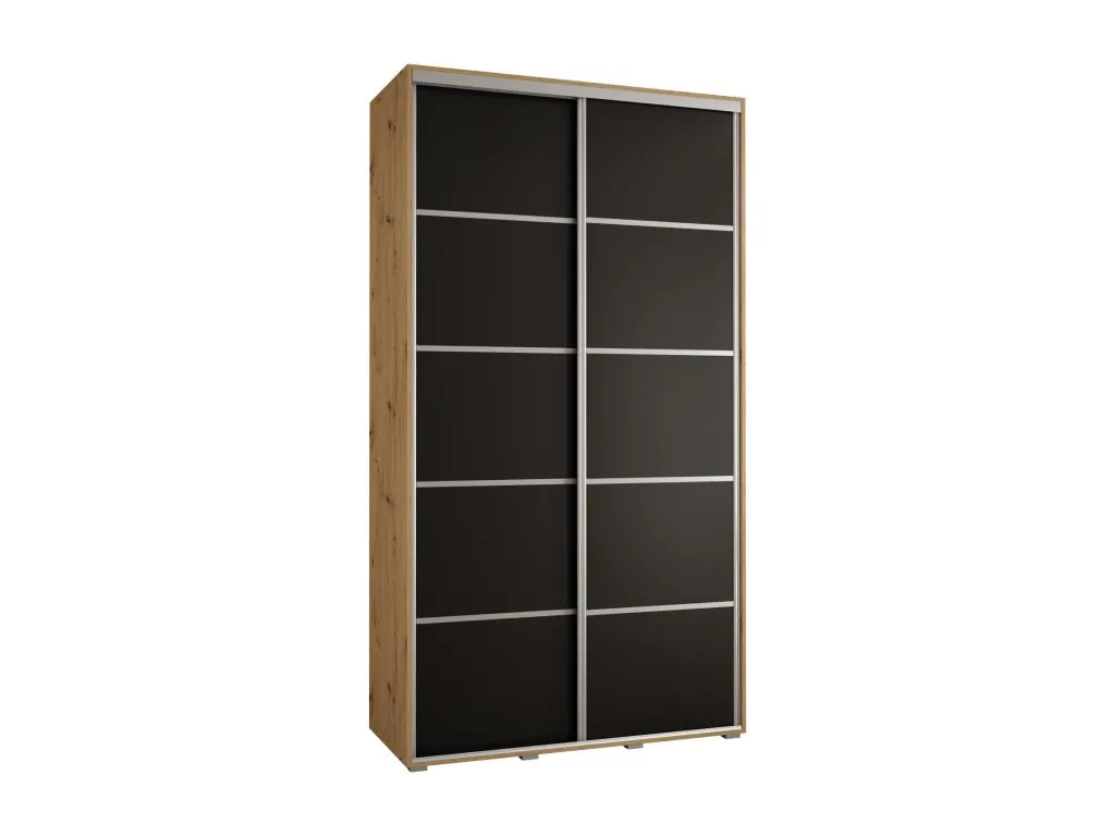 ARMARIO Hogarmini 4 DE PUERTAS CORREDERAS 235.2/140/60 2 puertas (Artisan/Negro/Plata) 57914unis