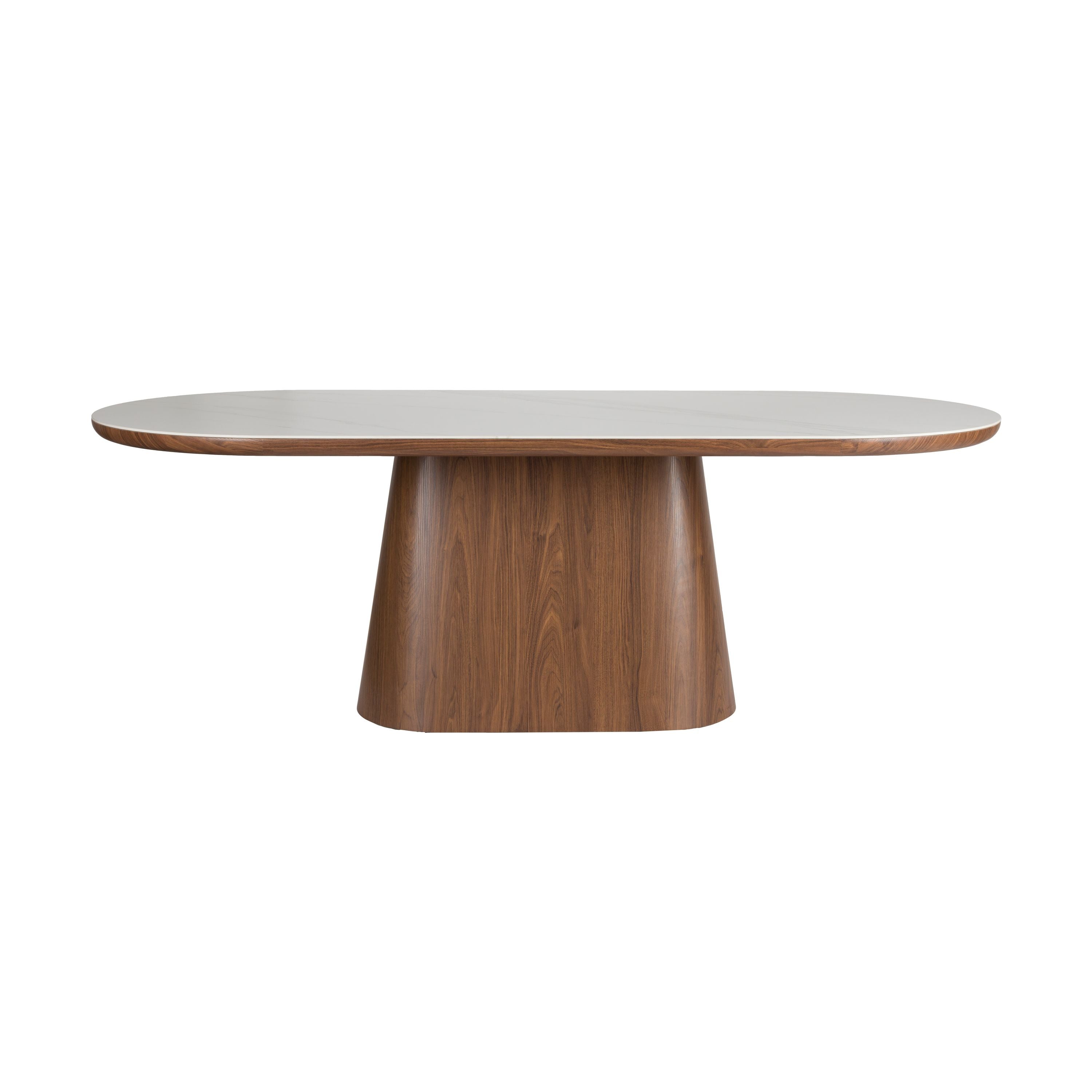 Housecraft Living Almira Eettafel Ovaal 180 cm Hout Wit  Bruin donker