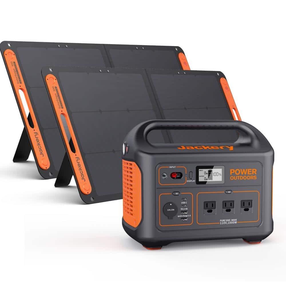WAYFAIR Jackery - 1000W Output/2000W Peak Portable Power Station Explorer 880-Push Start Solar Generator W/ 2-Solar Panels For Outdoors