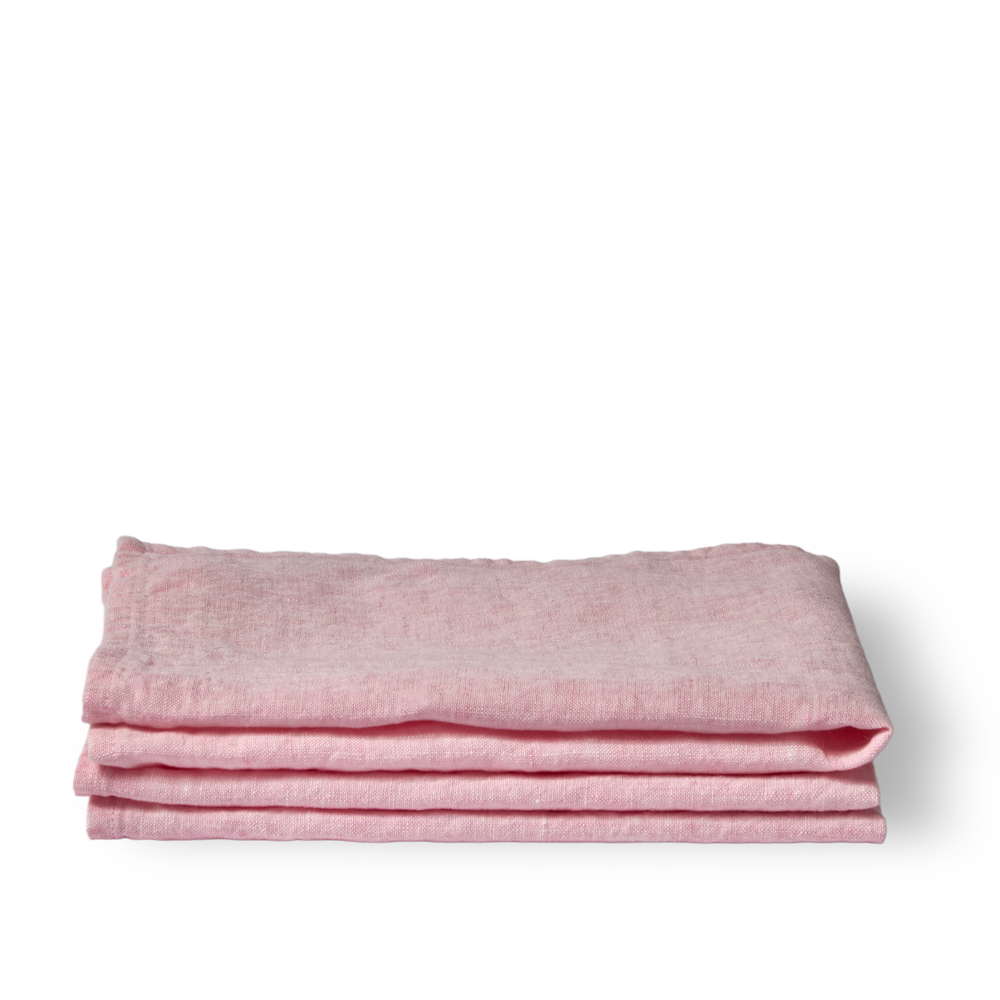 Serviette de table en lin lavé - Rose Granité