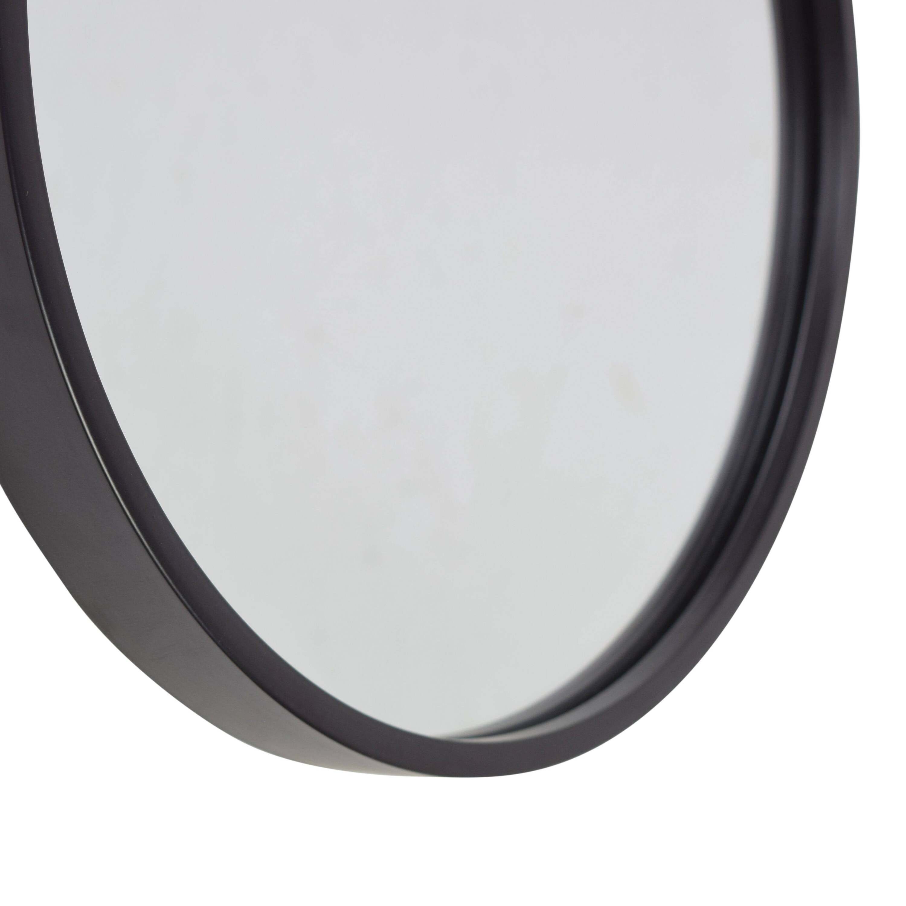 Fragix Boston wandspiegel rond - Zwart - Metaal - Ø60cm - Industrieel