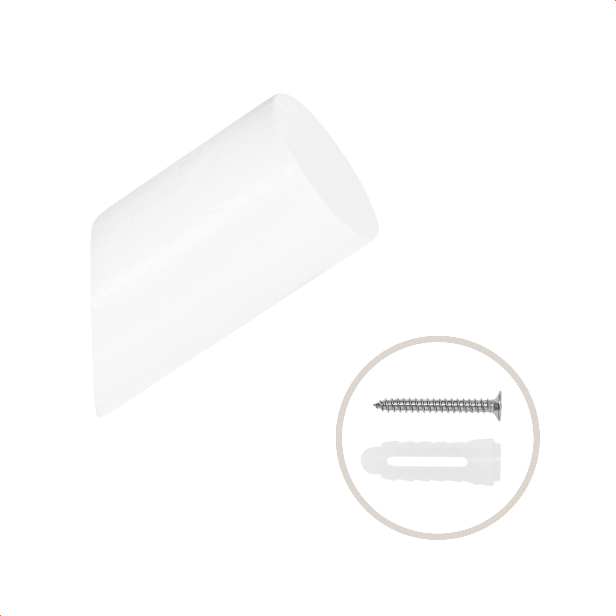 QUVIO Houten wand haakje - Wit - S - Set van 6