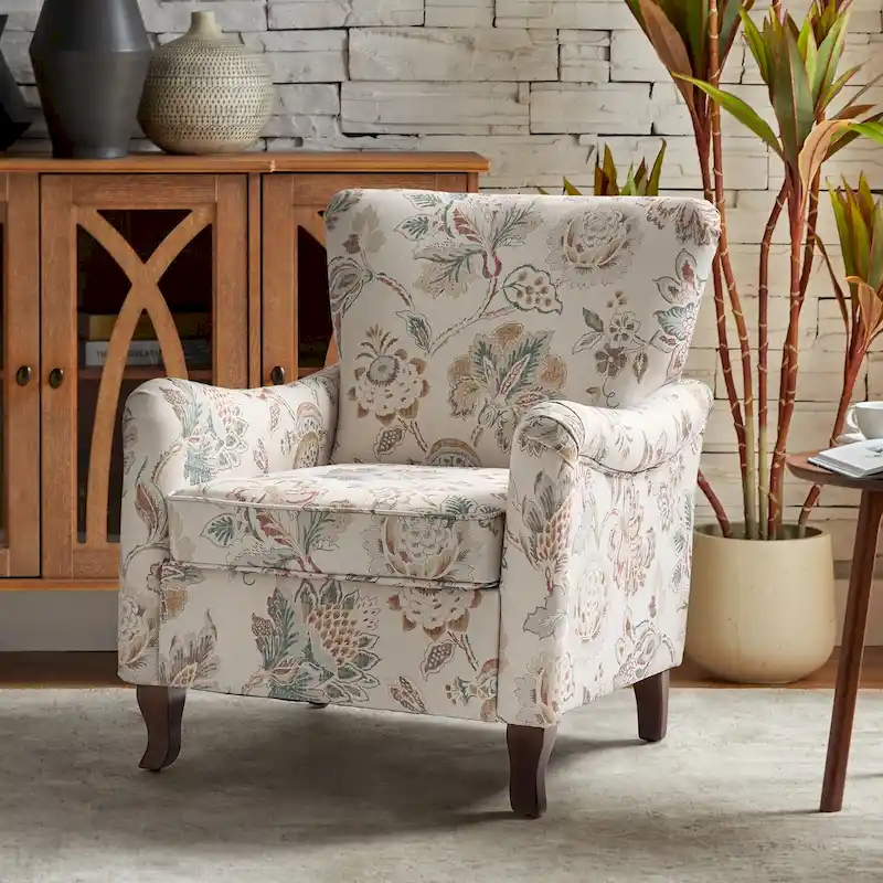 HULALA HOME Samouel Contemporary Floral Wingback Armchair