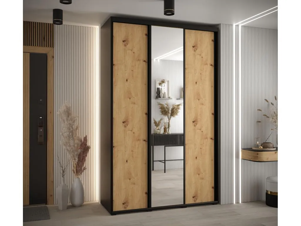 ARMARIO Mueblesclasic 3 DE PUERTAS CORREDERAS 235.2/150/45 3 puertas (Negro/Artisan/Negro)