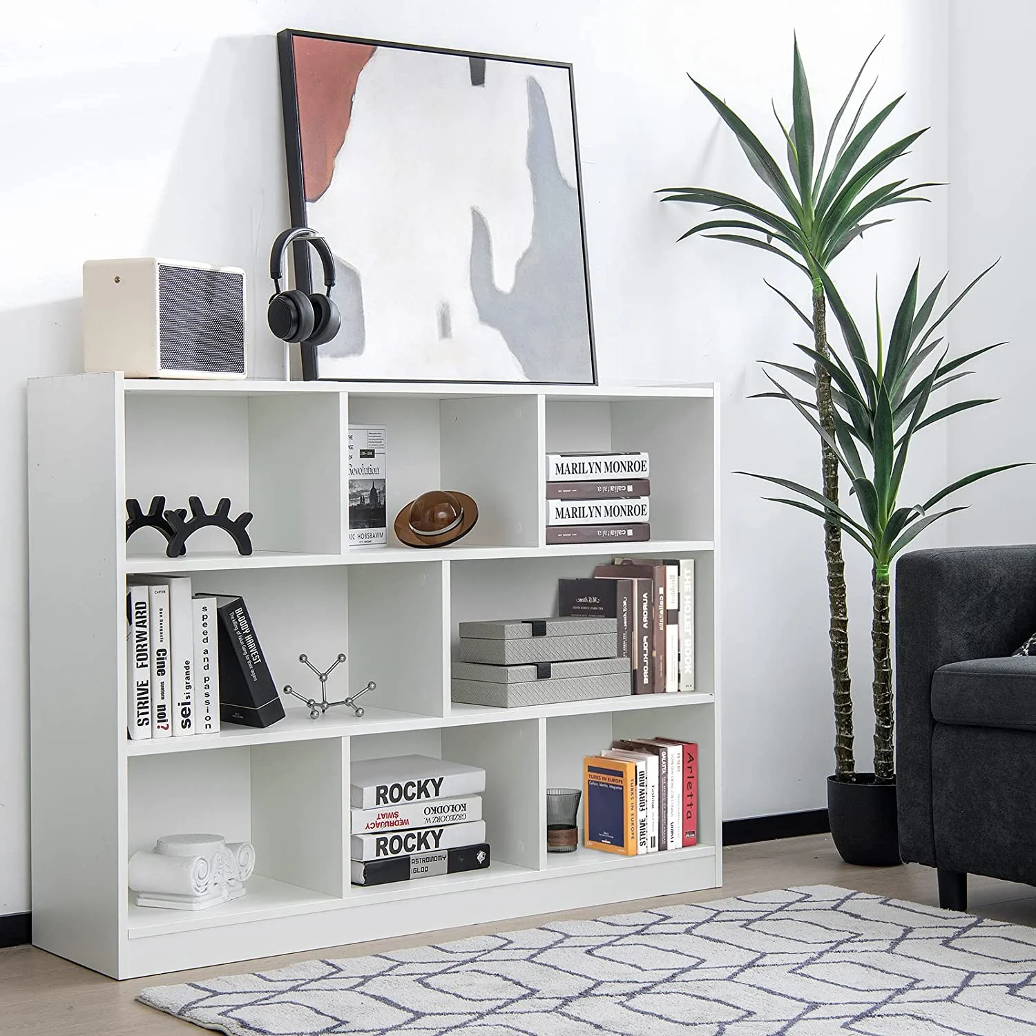 LOKO 3-Tier Open Shelf Bookcase, Floor Standing Wood Bookshelf for Bedroom, Living Room, Kids Room, 8 Cube Bookcase, 48 x 12.5 x 36.5 (Burlywood) - Image 18
