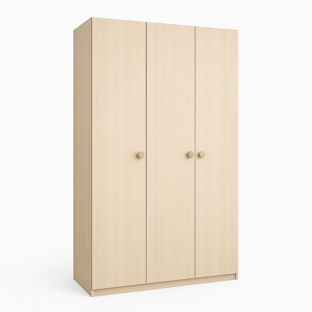 Armario Madera Ropero Dormitorio Almacenaje 3 Puertas Beige
