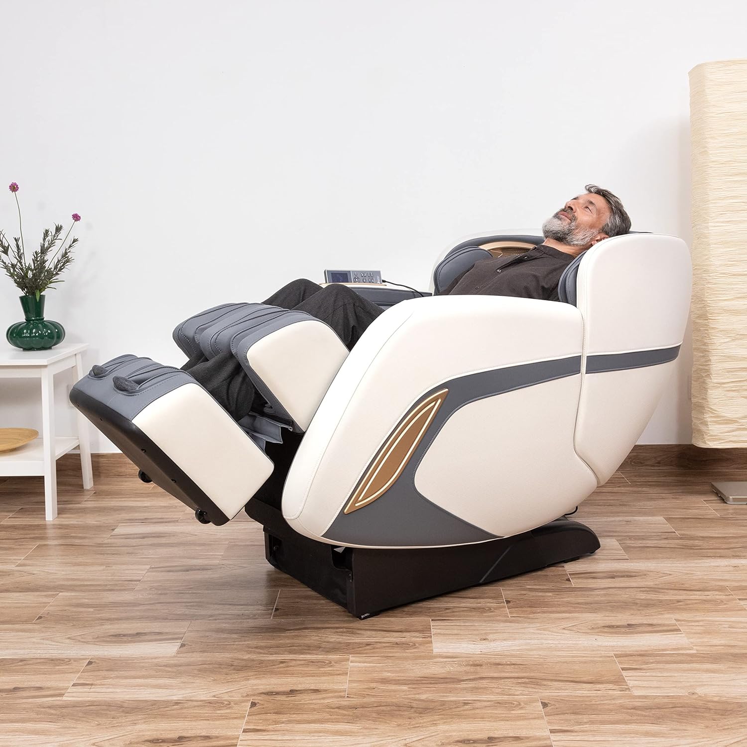 GLOBAL RELAX | KENSHO Plus | Sill��n Masaje Azul Grisaceo | 7 Programas | Presoterapia de Aire, Reflexoterapia de Pies, Termoterapia Espalda, Gravedad y Espacio Cero| Sonido Envolvente 3D | Bluetooth