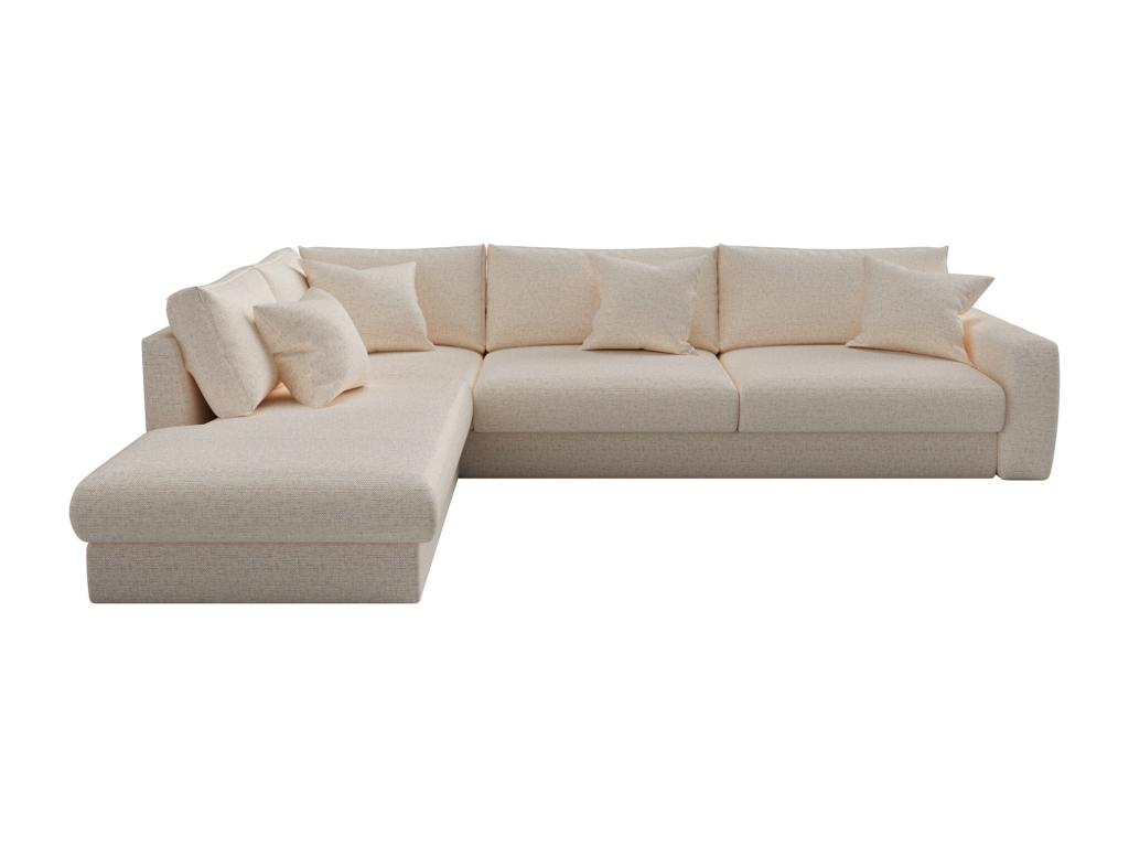 Sofá esquinero izquierdo de tela beige