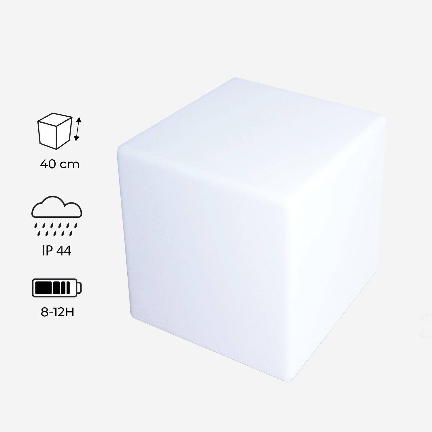 Cubo LED - Cubo luminoso LED con batería para interior/exterior