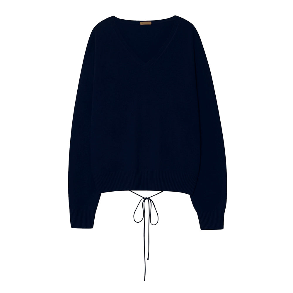 Le 17 septembre - Pull col V mélange de cachemire - Marine