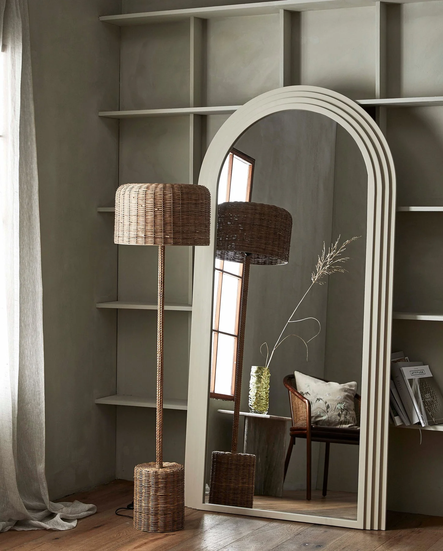 ATUM RATTAN, FLOOR LAMP, NATURAL