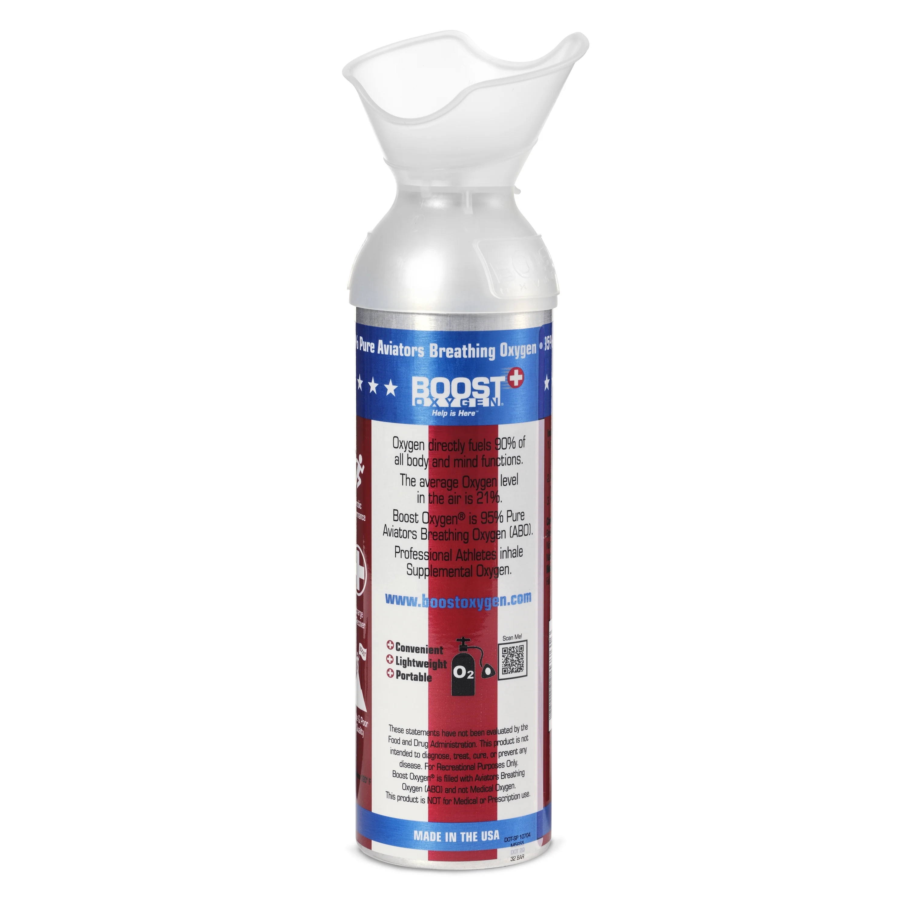 6 Pack 10L Boost Oxygen Stars/Stripes Pure Canned Oxygen Canister, Natural - Image 4