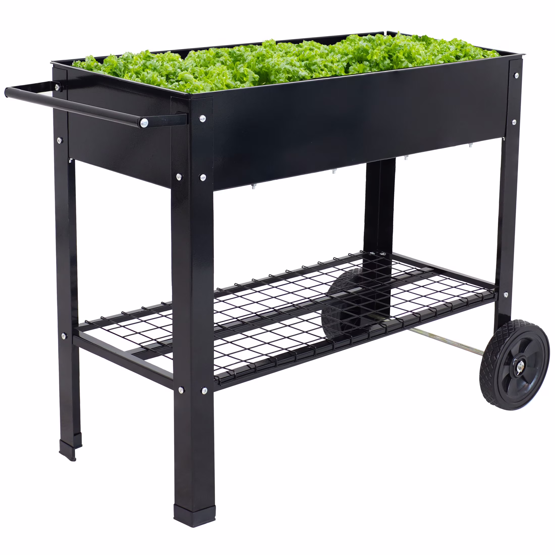 Sunnydaze 43.5" x 20.75" x 31.75" Blue Galvanized Steel Raised Garden Bed Cart with Wheels - image 3