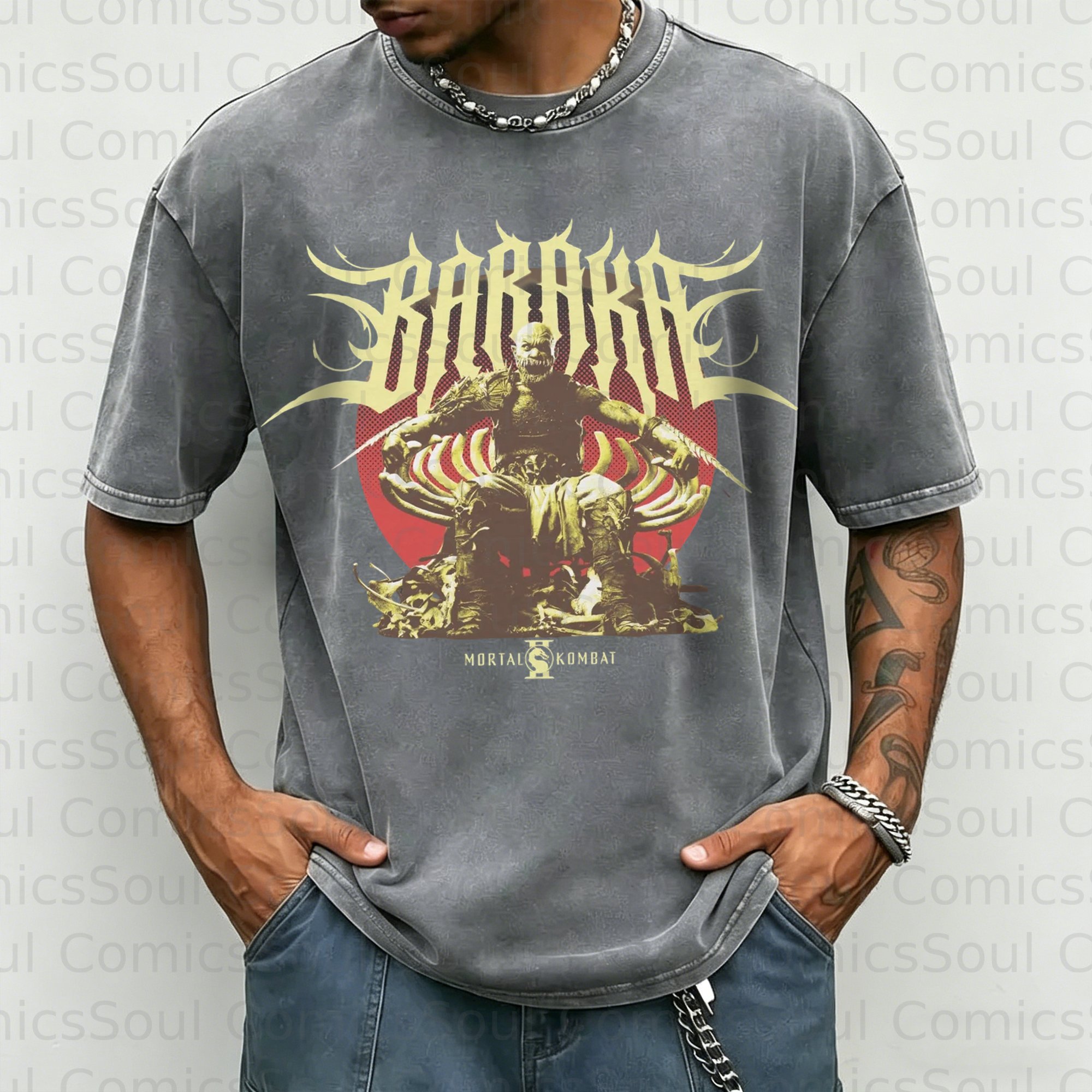 Unisex Anime Inspired Vintage Washed T-Shirt