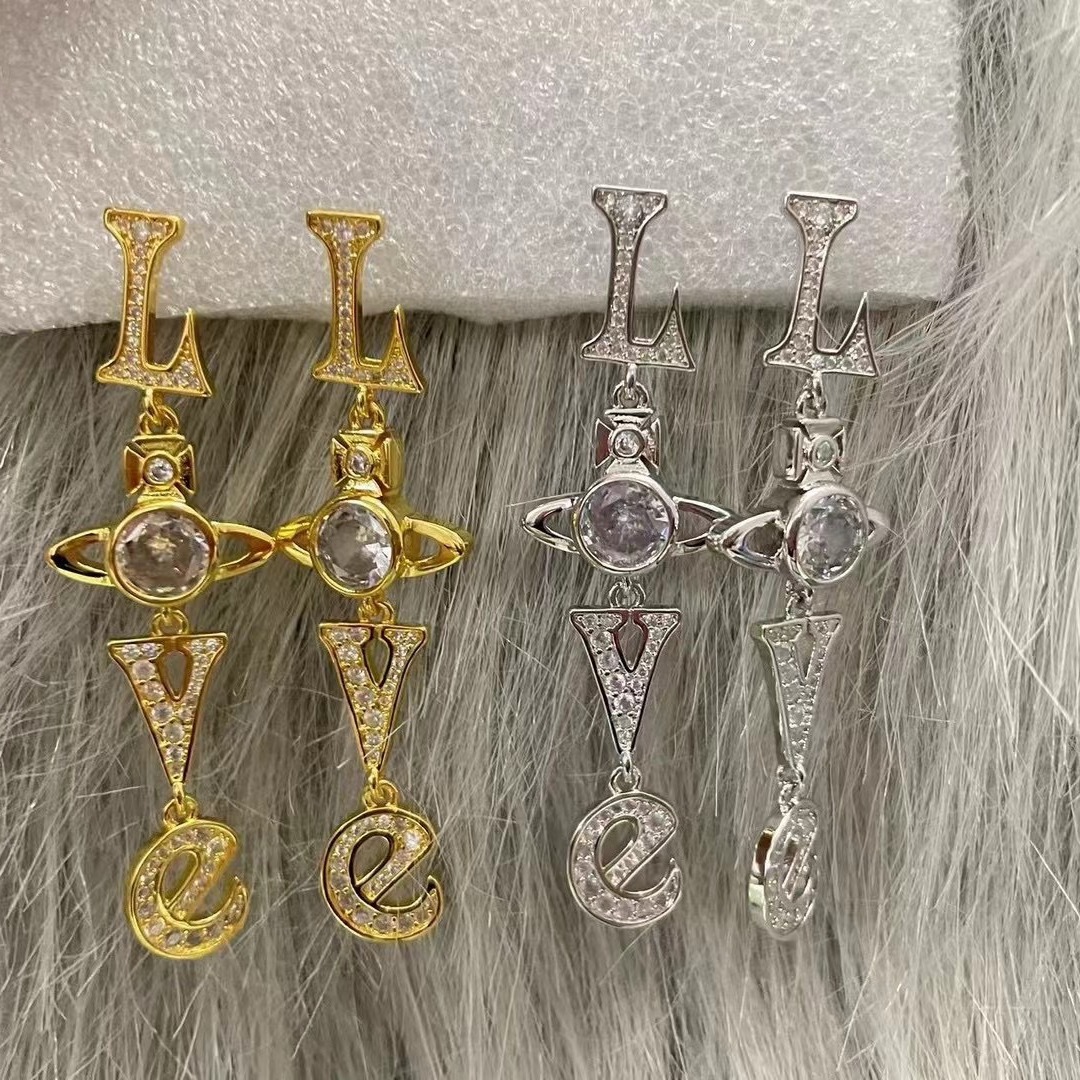 Vivienne Westwood Letter LOVE Long Style Earrings - Original Replica Club