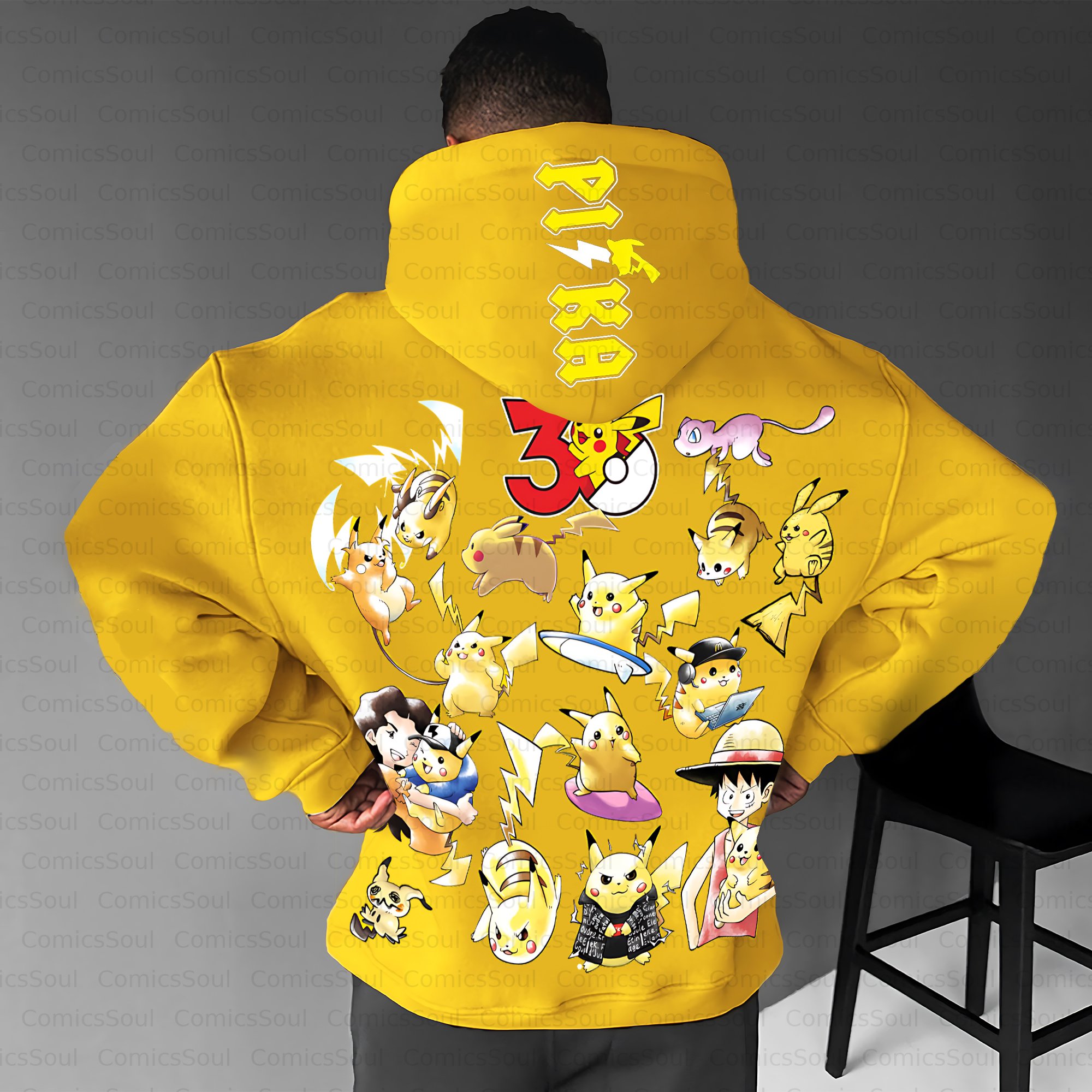 Unisex Anime Inspired Vintage Plush Hoodie