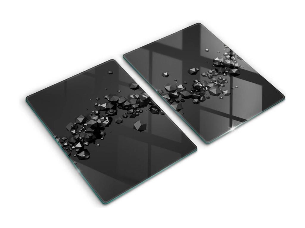 Tablero de cocina rectangular de vidrio, 2 piezas 40x52 cm formas abstractas 3D
