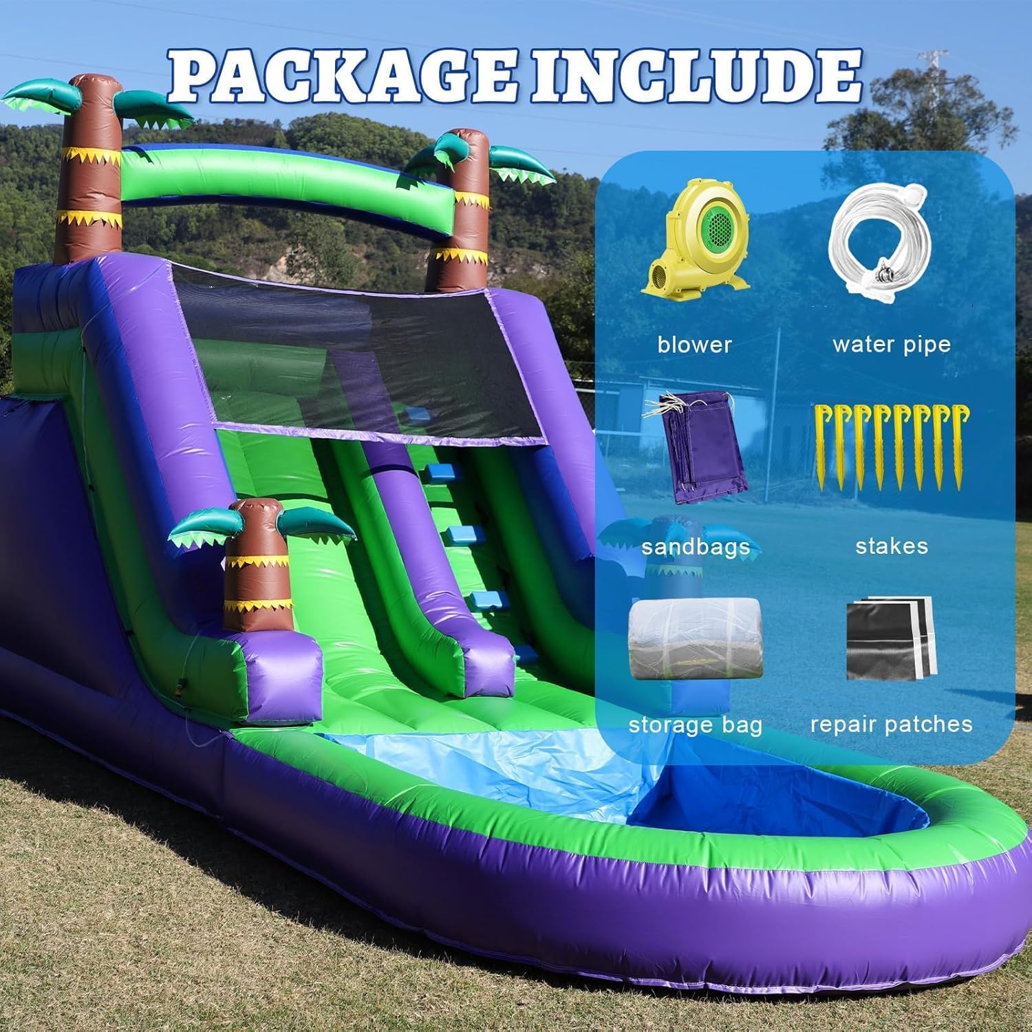 Commercial Grade Adult Water Slide With Pool, Full PVC, 21x9x12ft, 750w Blower - Image 4 Commercial Grade Adult Water Slide With Pool, Full PVC, 21x9x12ft, 750w Blower - Image 4