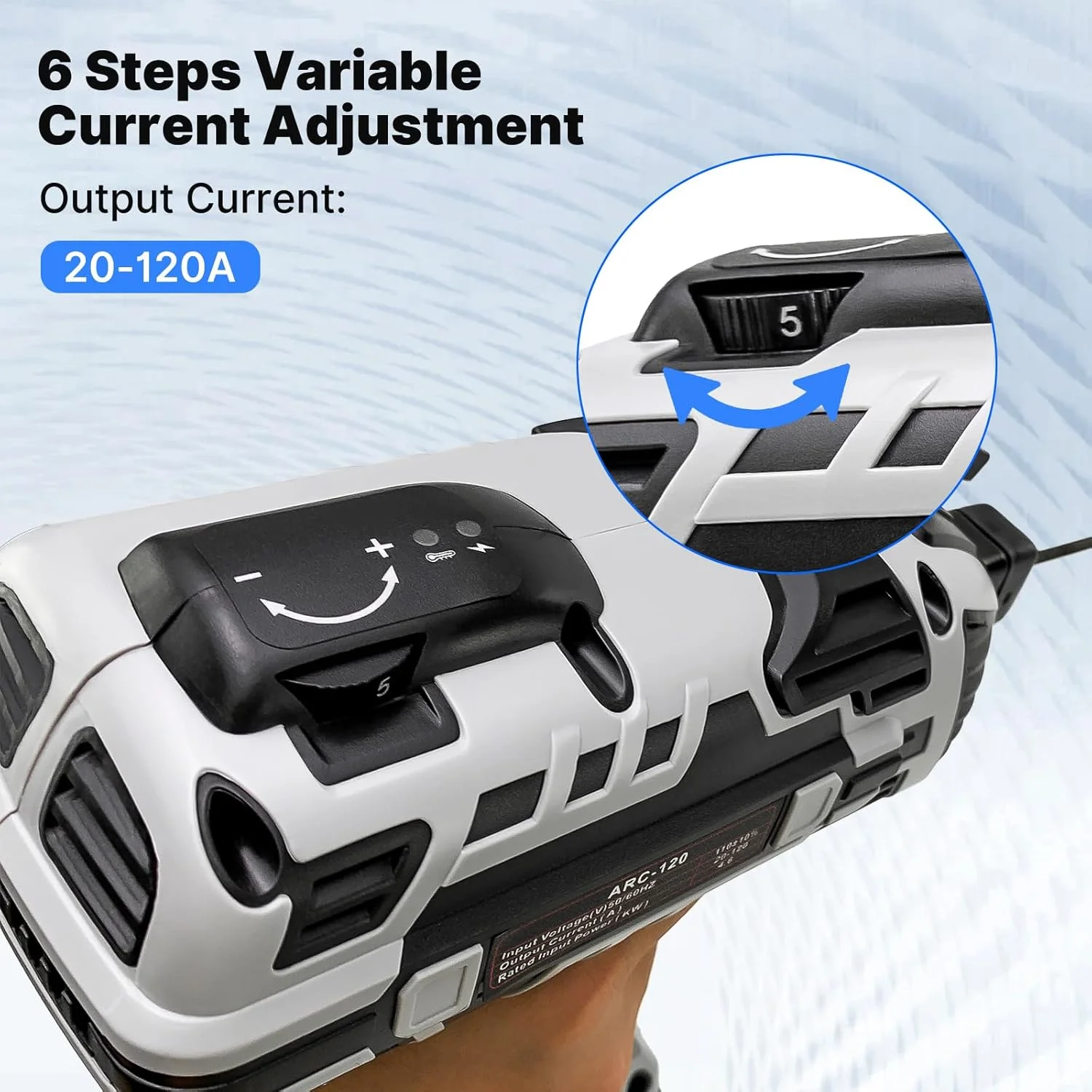 Handheld Welding Machine 110V 20-120Amp Portable ARC Welder Gun Hand Held Welder Machine with IGBT Inverter 6 Variable Current Adjustment for 1/16''-1/8'' Welding Rods Welding Tool Kit - Image 4