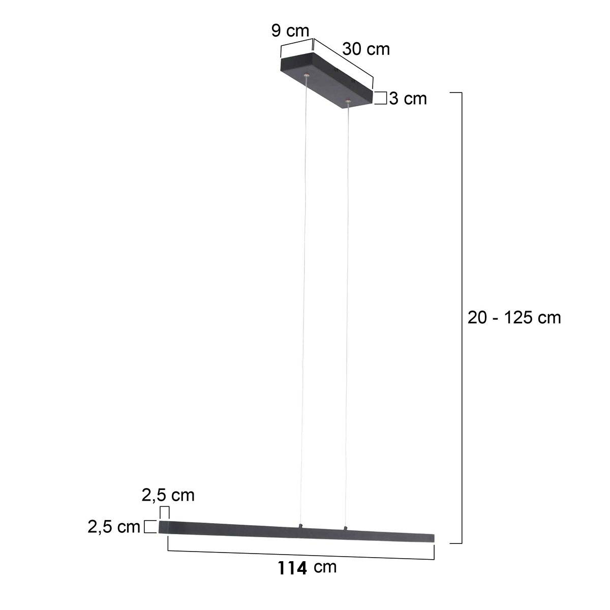 Mexlite Hanglamp Danske 2745ZW Zwart