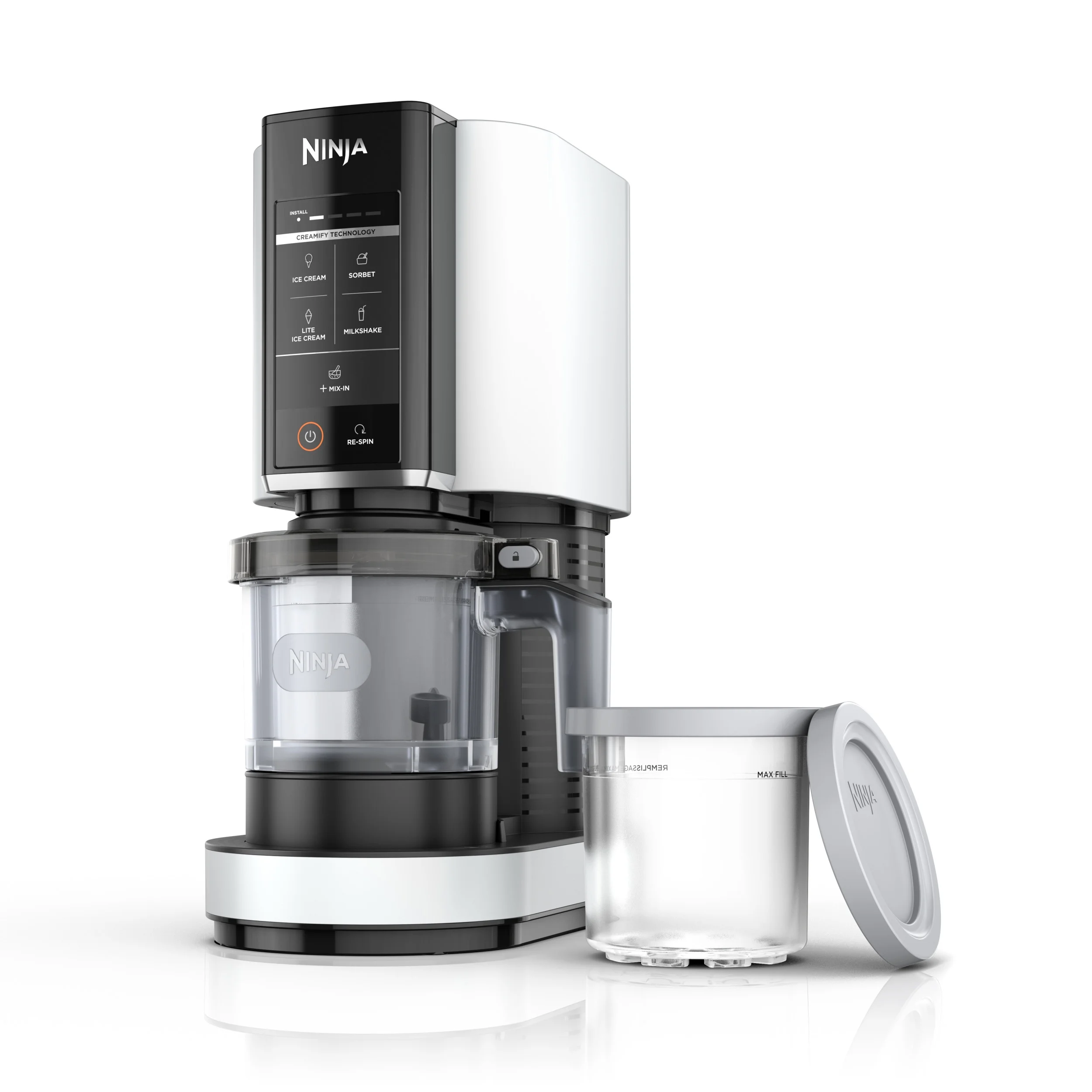 Ninja CREAMi Ice Cream Maker, for Gelato, Mix-ins, Milkshakes, Sorbet, Smoothie Bowls & More, 5 One-Touch Programs, with (2) 16 oz Pint Containers & Lids, Perfect for Kids, White, NC300WH - Image 9
