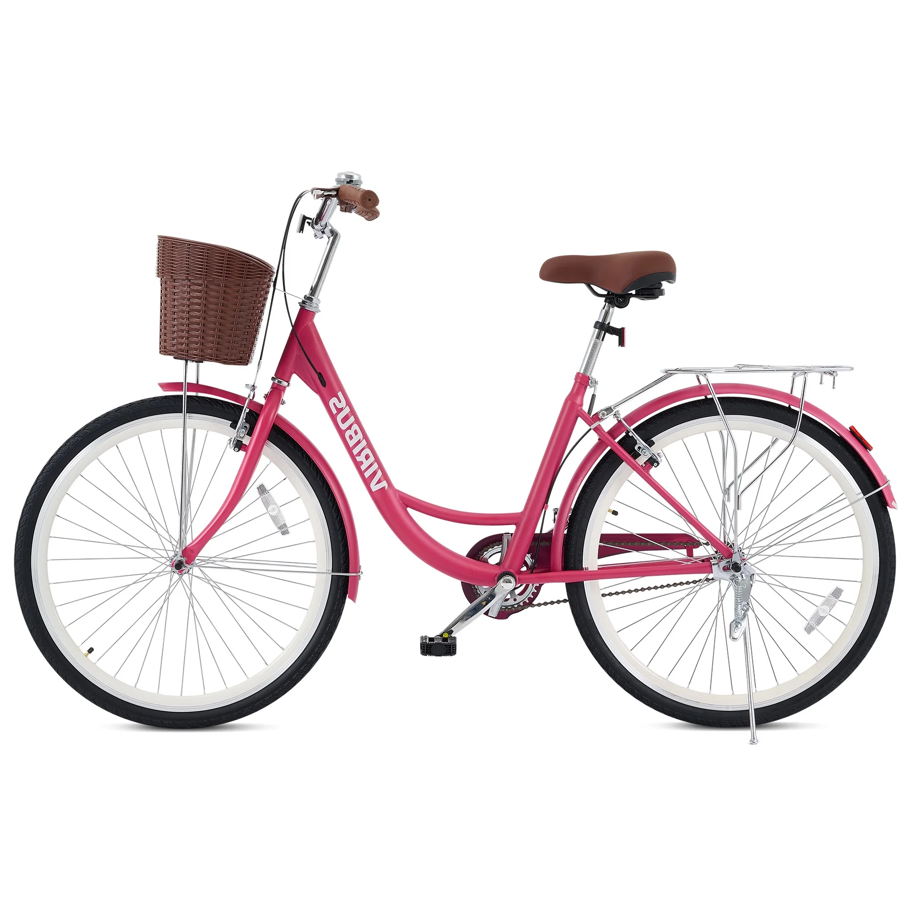 Viribus Women's Comfort Bike 24 inch Beach & City Cruiser Bicycle with Basket Rack White - Image 15