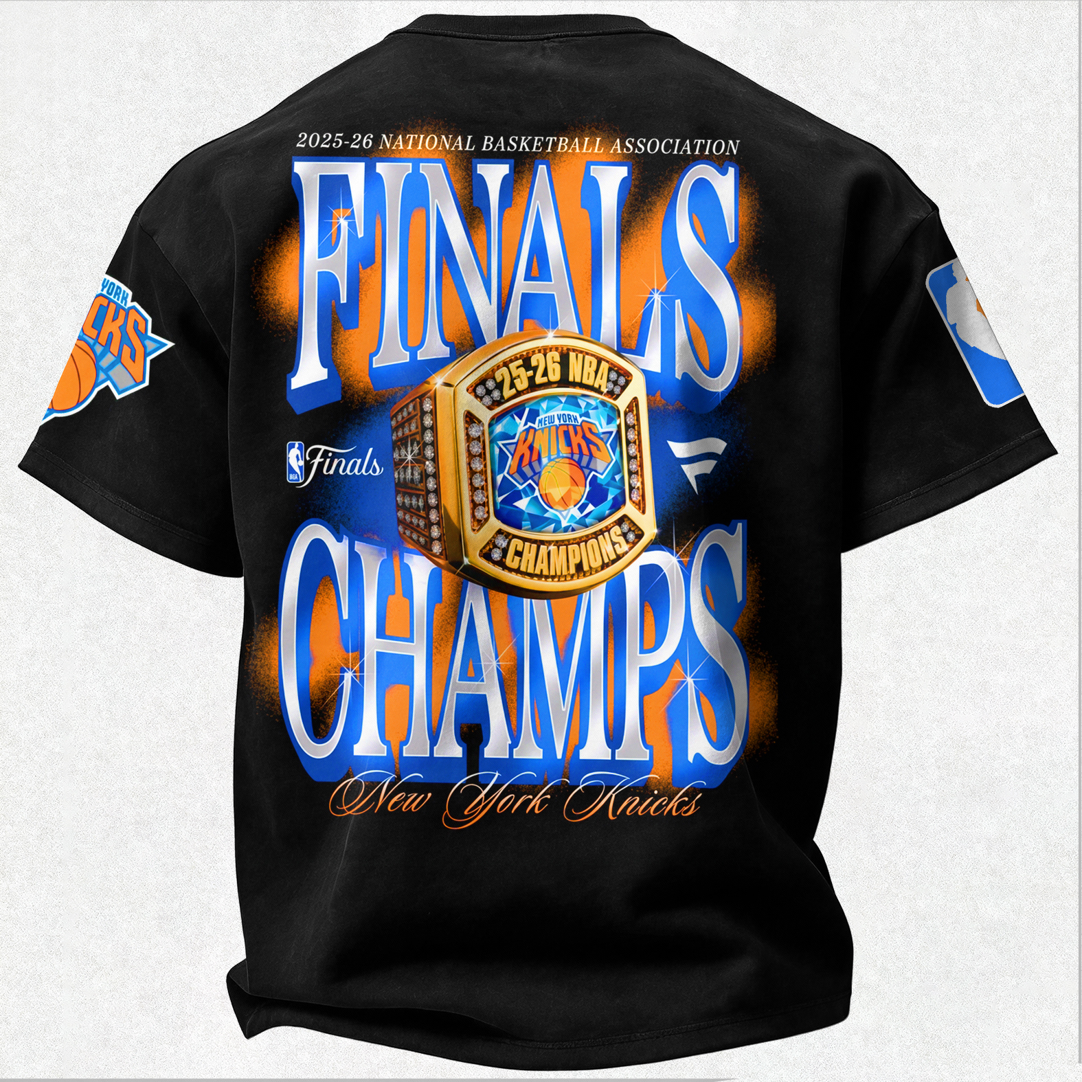 New York Basketball 2025 2026 Retro Ring Printed Unisex Oversized T-shirt