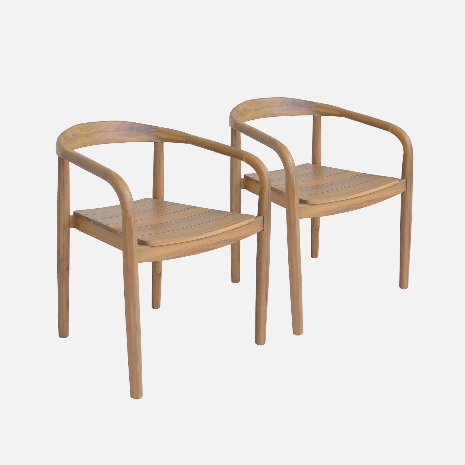Naio - Sillón de jardín de madera de acacia, set de 2