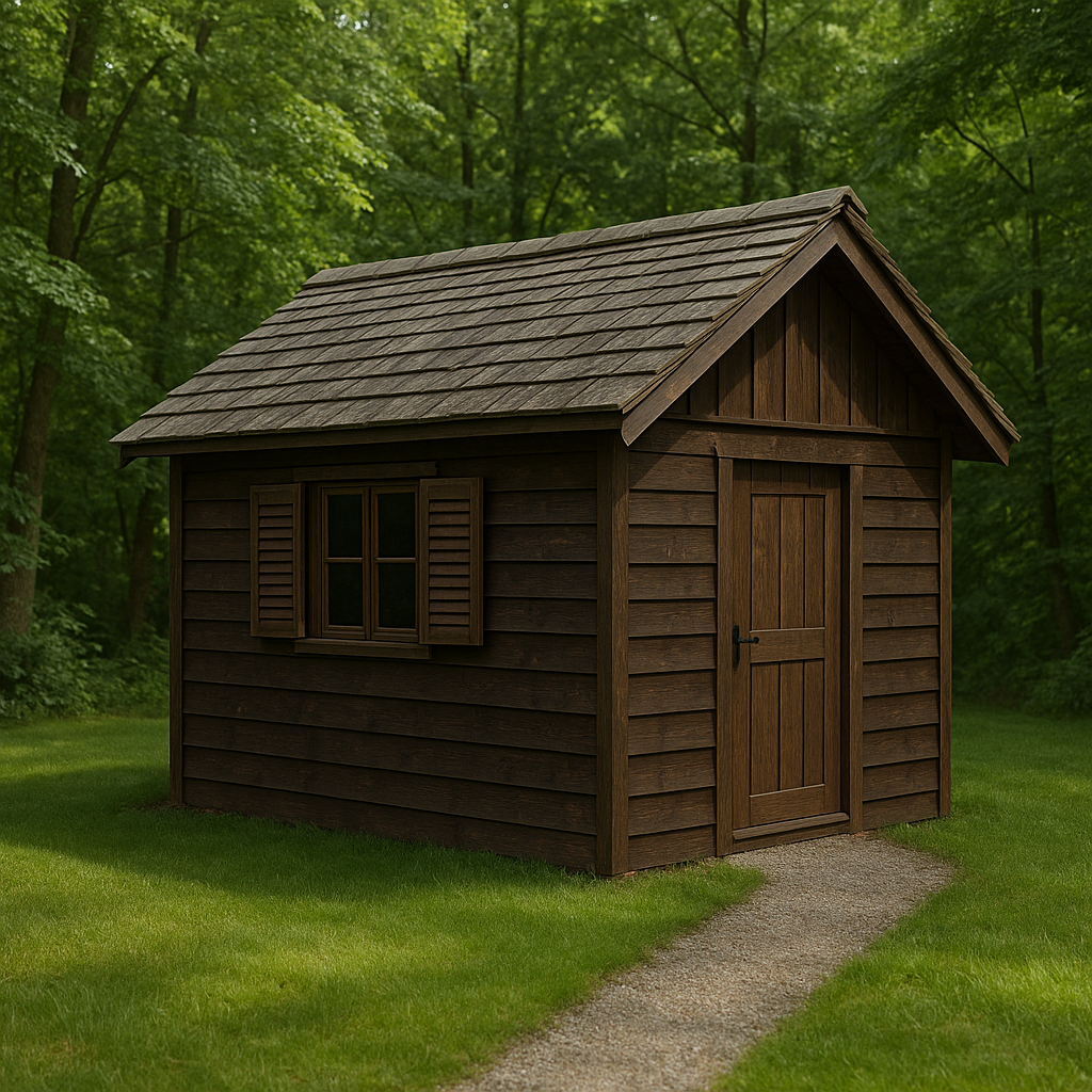 Caseta de jardin de madera Marrón  Madera sintética Exterior 230×250×230cm