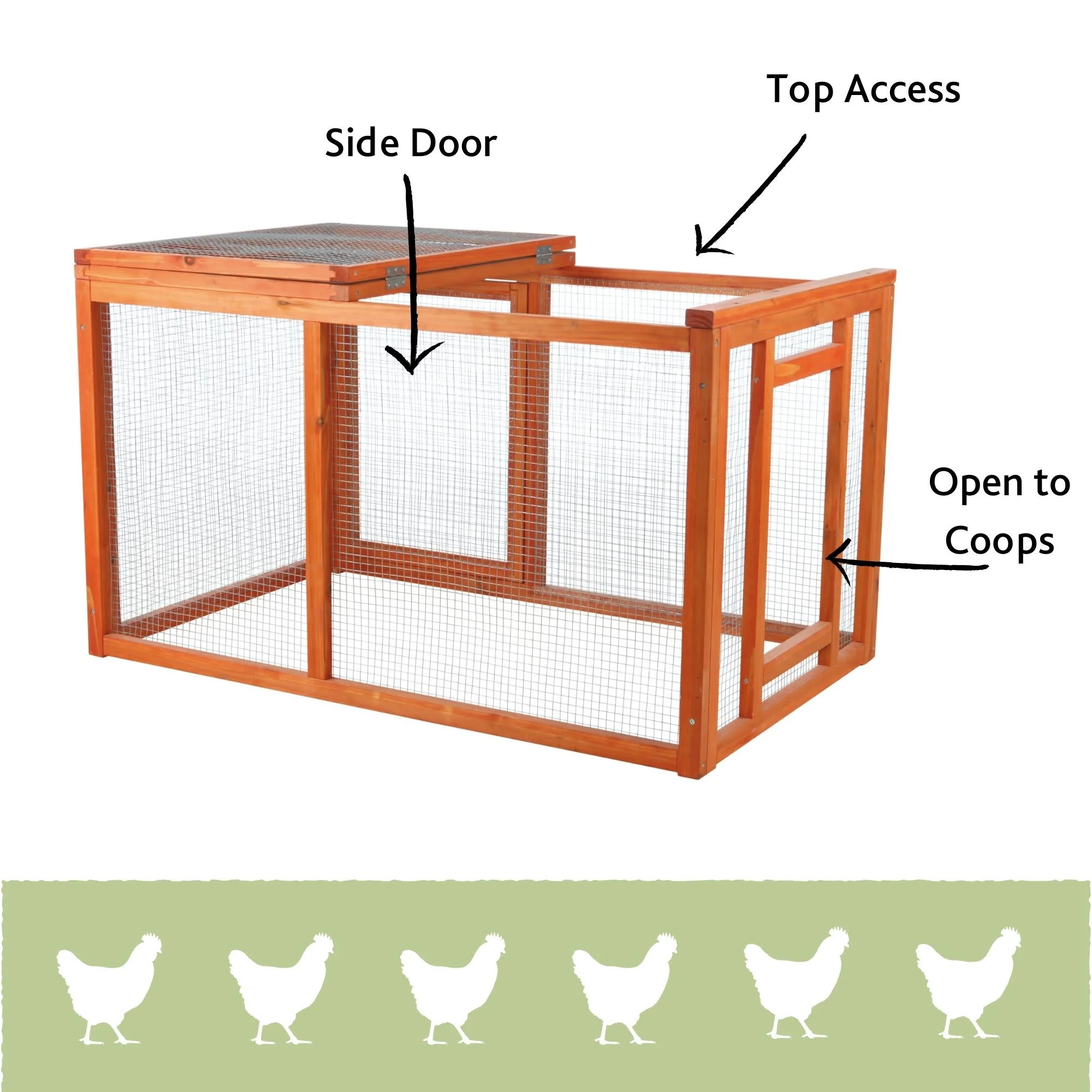 TRIXIE Weatherproof Outdoor Wooden Chicken Coop with 2 Nesting Boxes & Run, Brown - Image 12