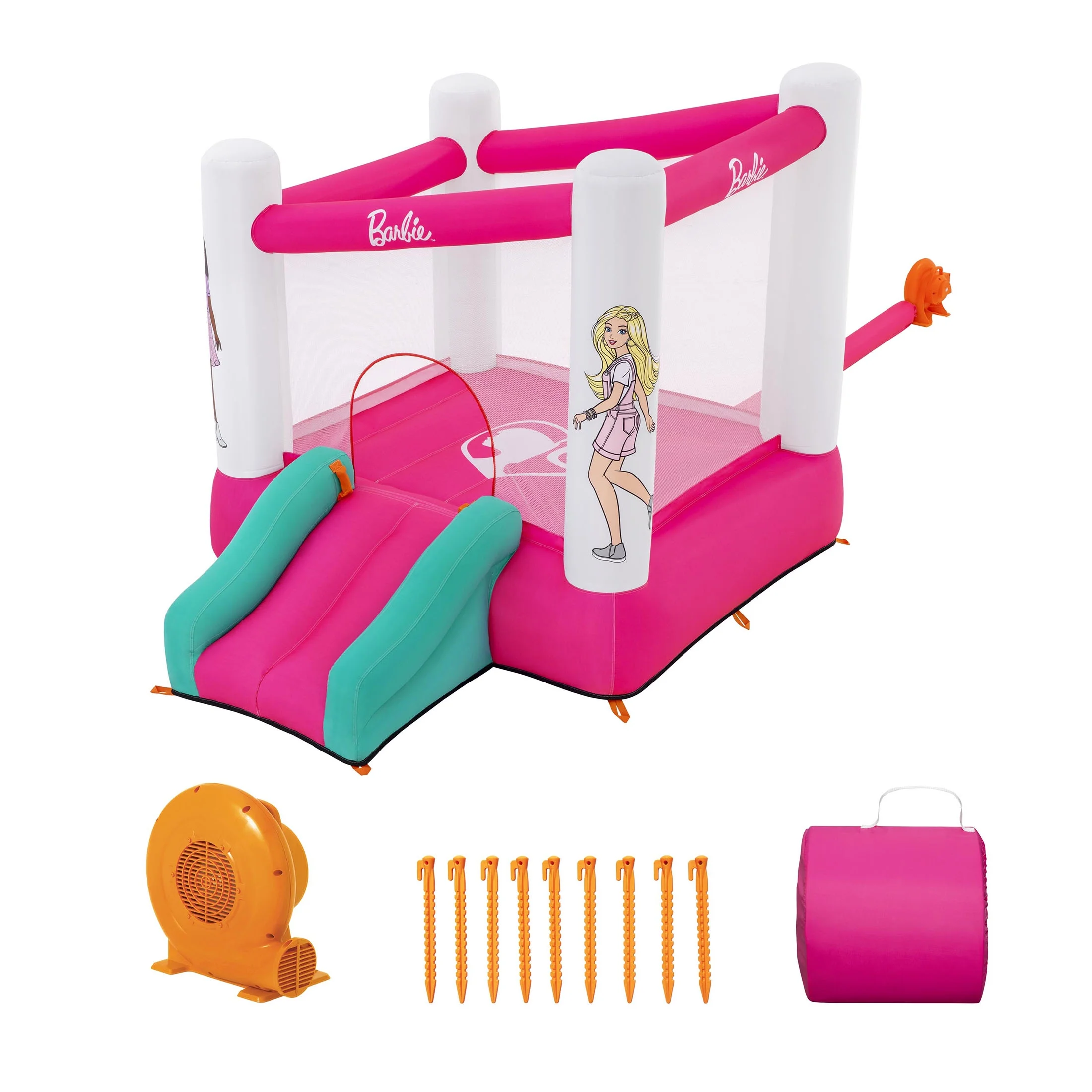 Barbie Inflatable Bounce House with Mesh Walls, Slide and Blower, Indoor/Outdoor, Ages 3+ - Image 5