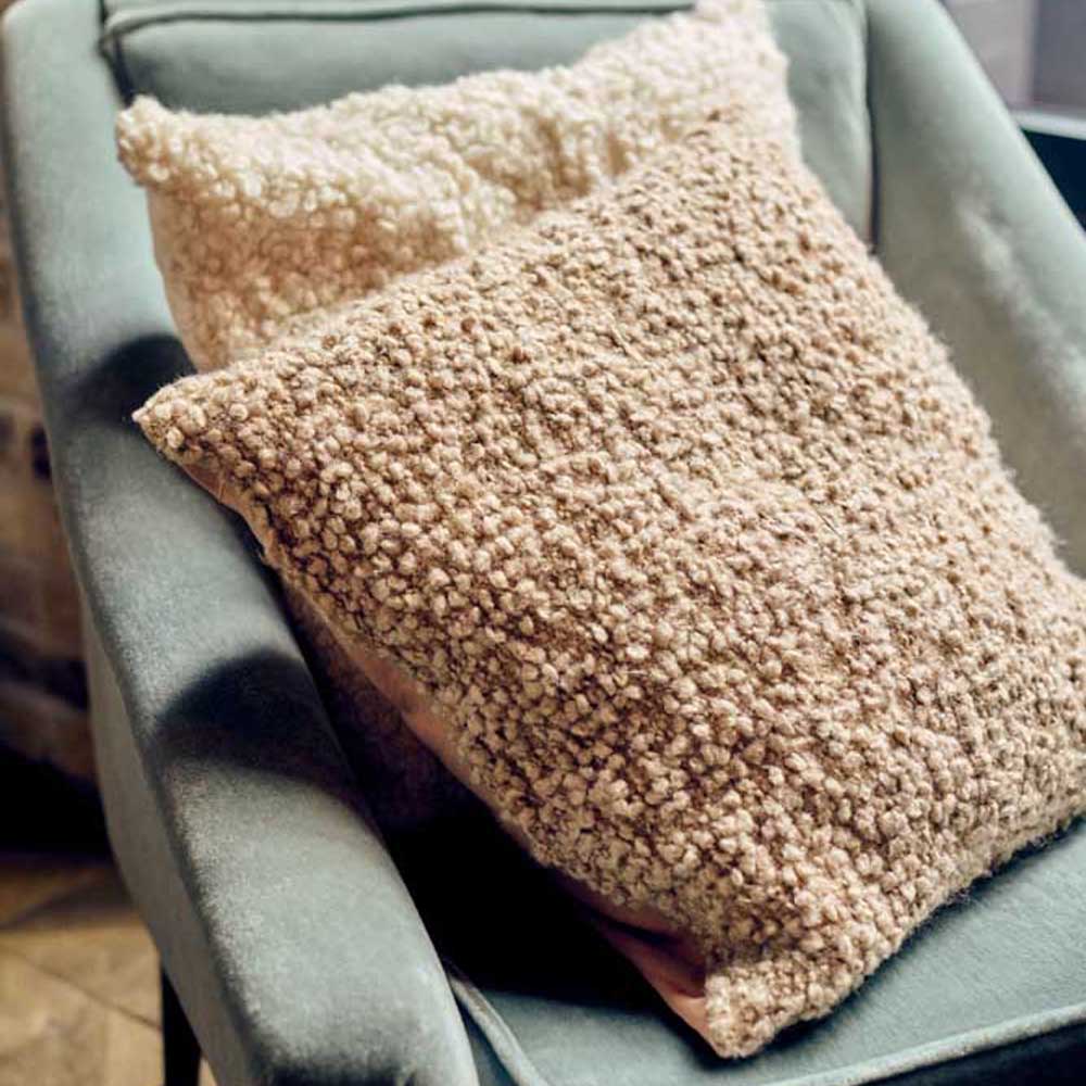 Maud Boucle Cushion, Taupe
