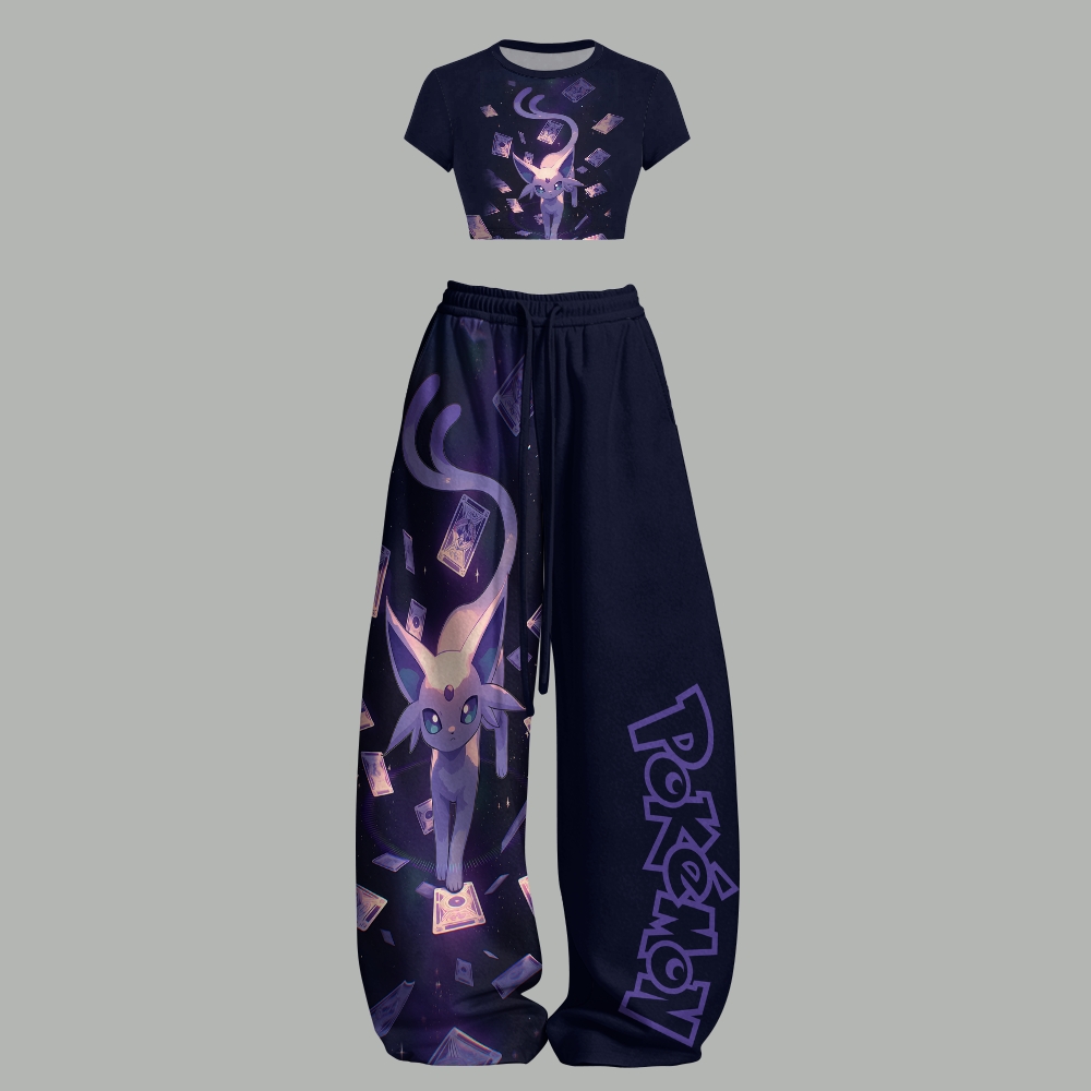 Pokémon Women T-Shirt  & Elasticated Trousers Two-Piece Set