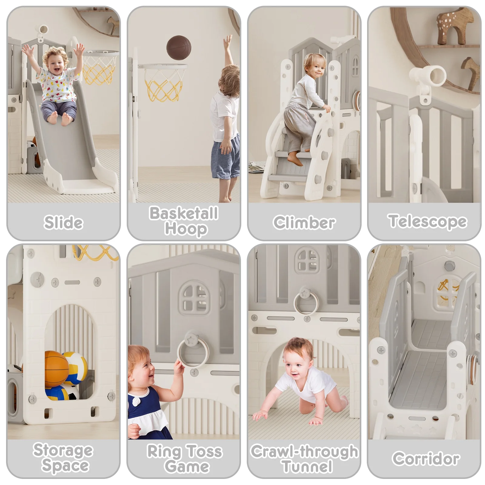 Korimefa 11-in-1 Toddler Slide Set with Golf, Basketball Hoop, Kids Slide for Toddlers Age 1-4, Climber Slip and Slides, Baby Outdoor Toys - Image 80