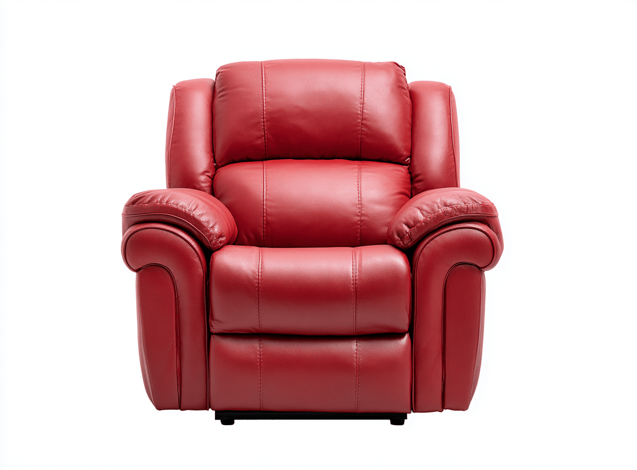 Sillón reclinable en piel – rojo – con función relax