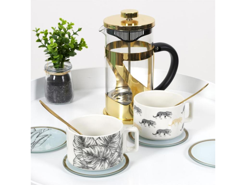 Cafetera de metal dorado 60 cl