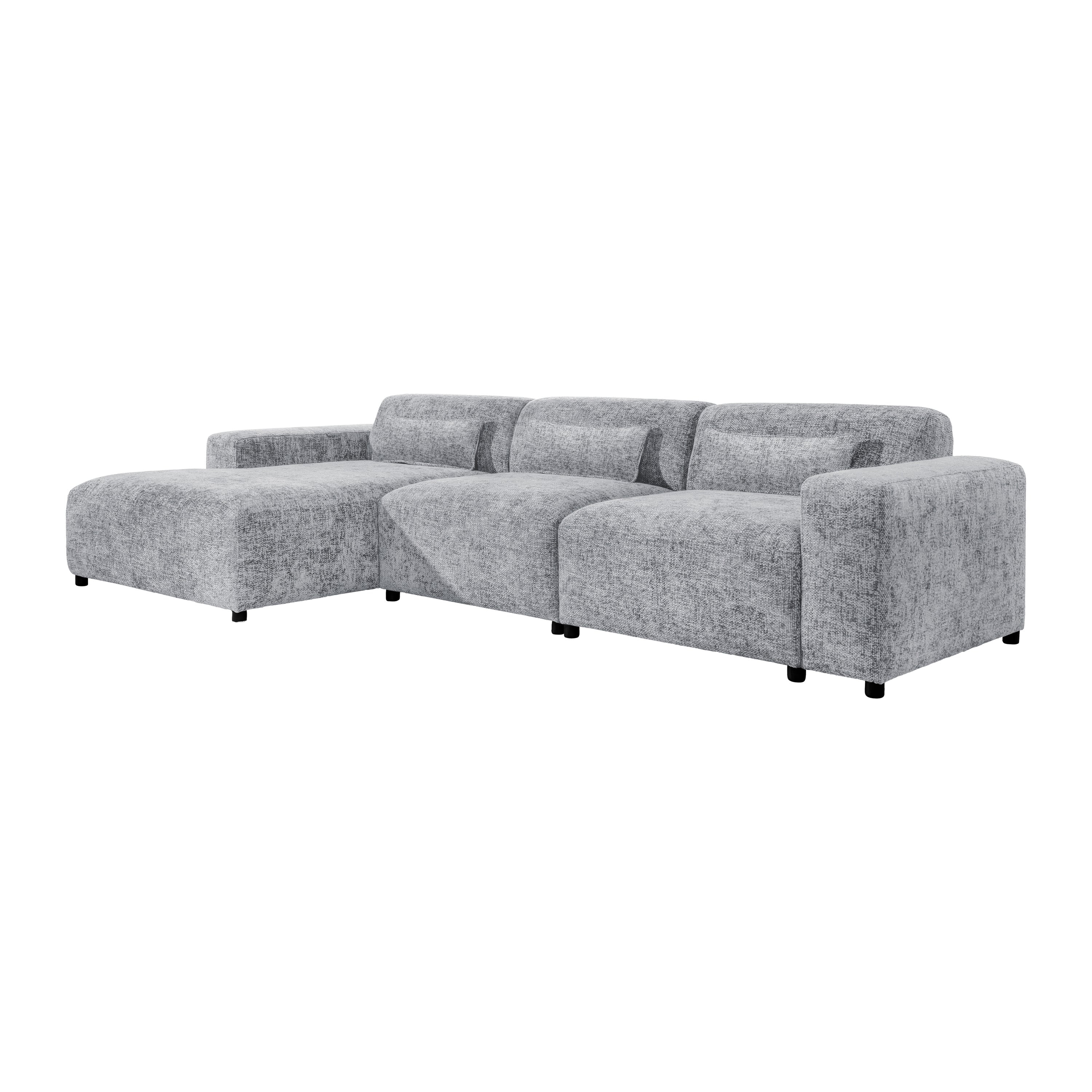 Blokker Velura Hoekbank Links Big - Chenille - Grijs