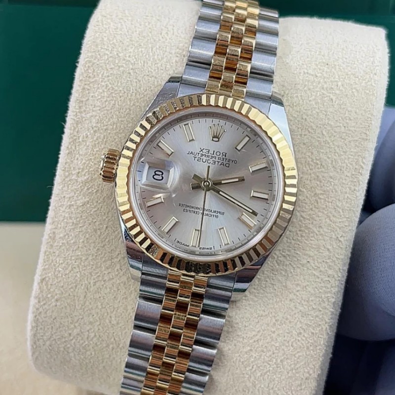 Rolex Datejust 279173 Silver Index Dial Fluted Bezel 28mm Lady Replica Watch