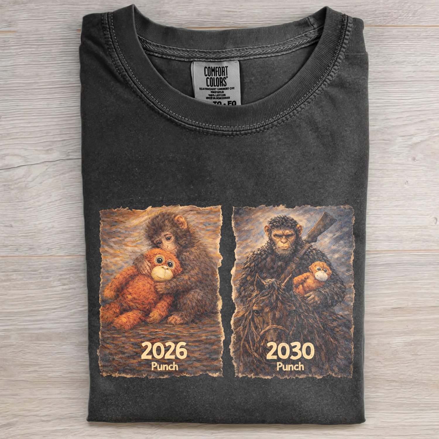 Punch Monkey Meme Graphic T-shirt