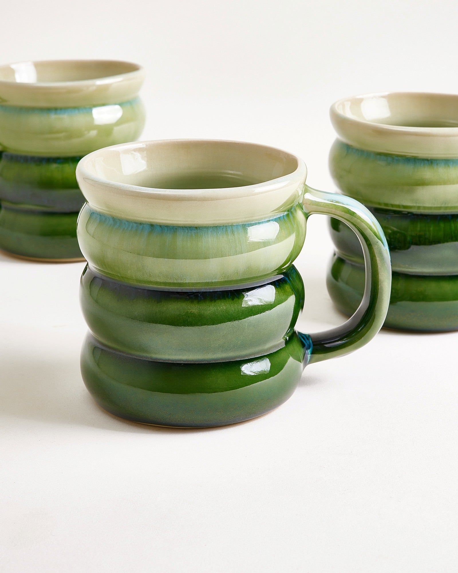 Ombra Tasse groß bubble grün dunkelgrün 4er-Set