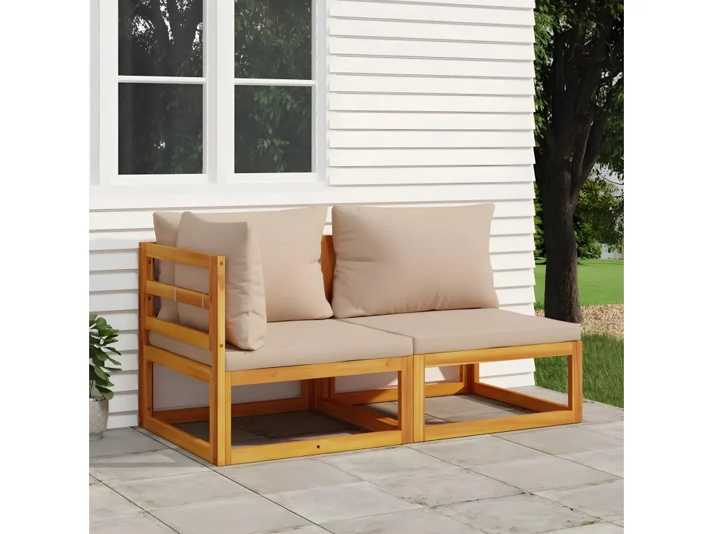 Sofás de jardín 2 pzas con cojines Alkifurniturees maciza Alkifurniturees IPKC94618