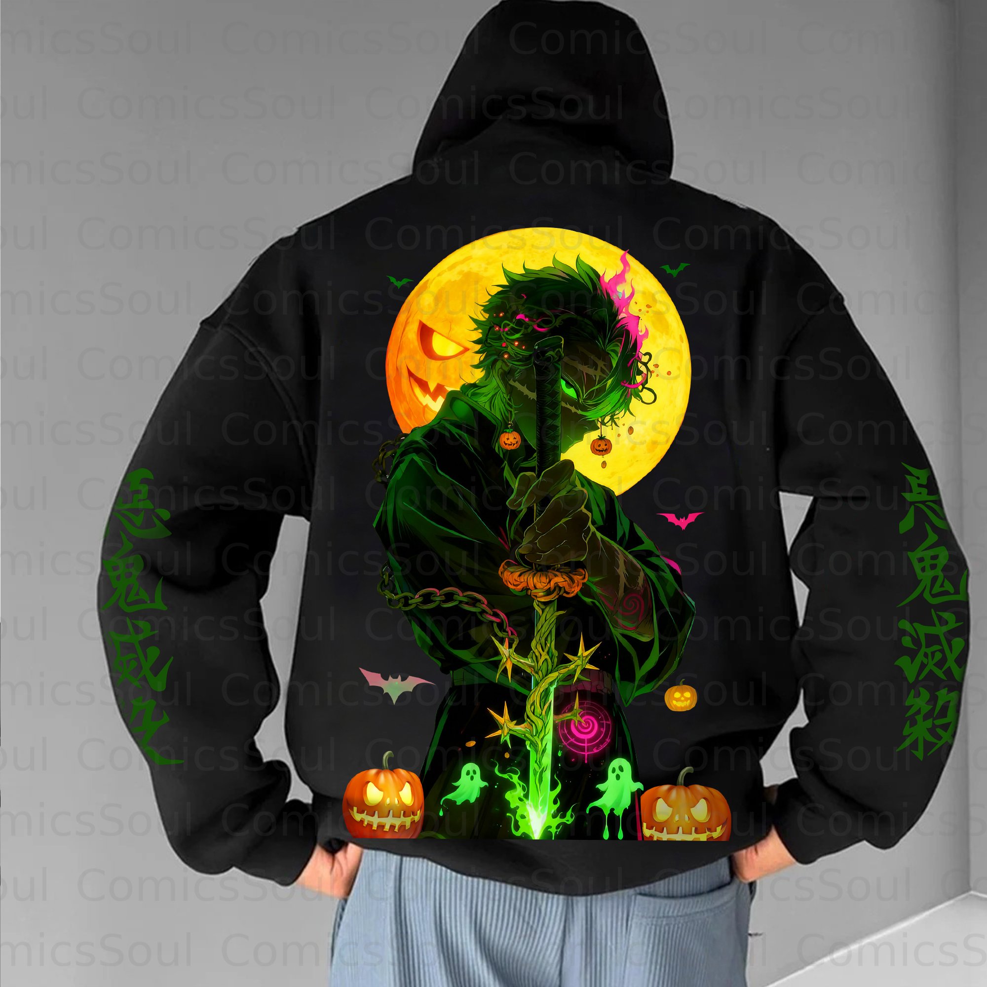 Unisex Halloween Anime Graphic Streetwear Vintage Hoodie