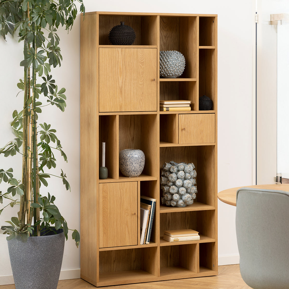 Lisomme Maarten Houten Boekenkast - B 90 cm - Naturel