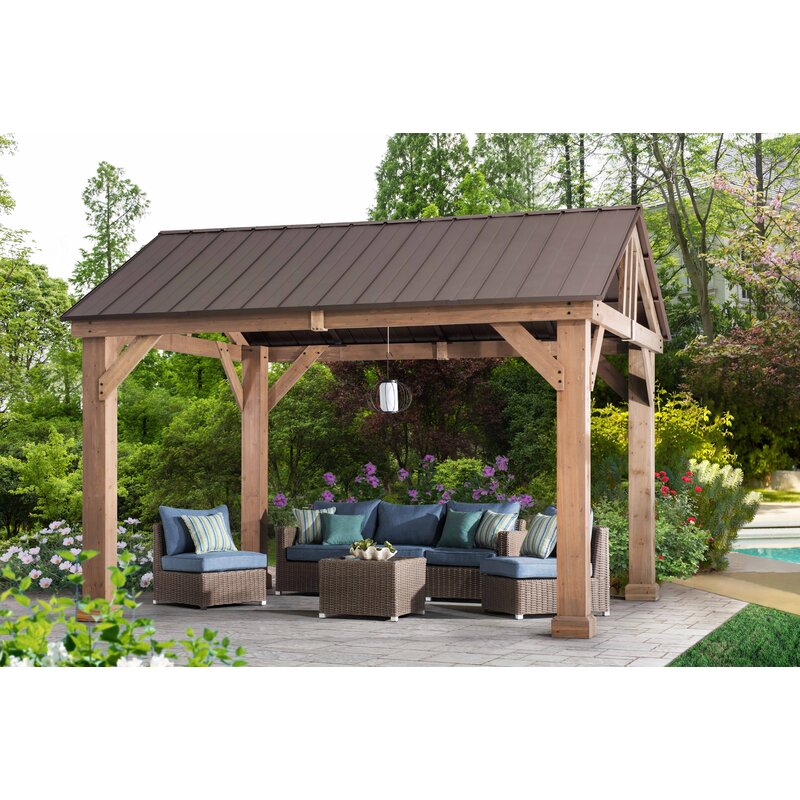 WAYFAIR Sunjoy 14 Ft. W X 12 Ft. D Cedar Solid Wood Patio Gazebo