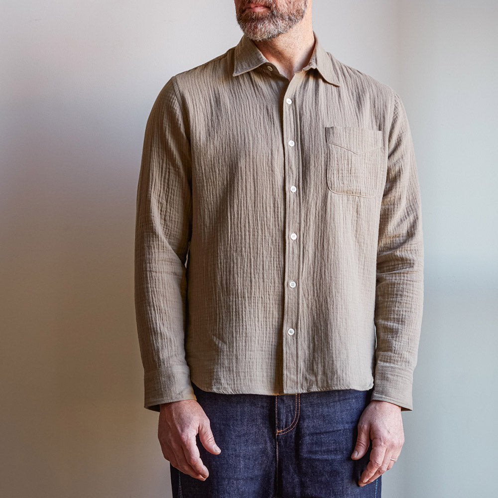 Merci - Chemise Gaspard en gaze de coton - Kaki