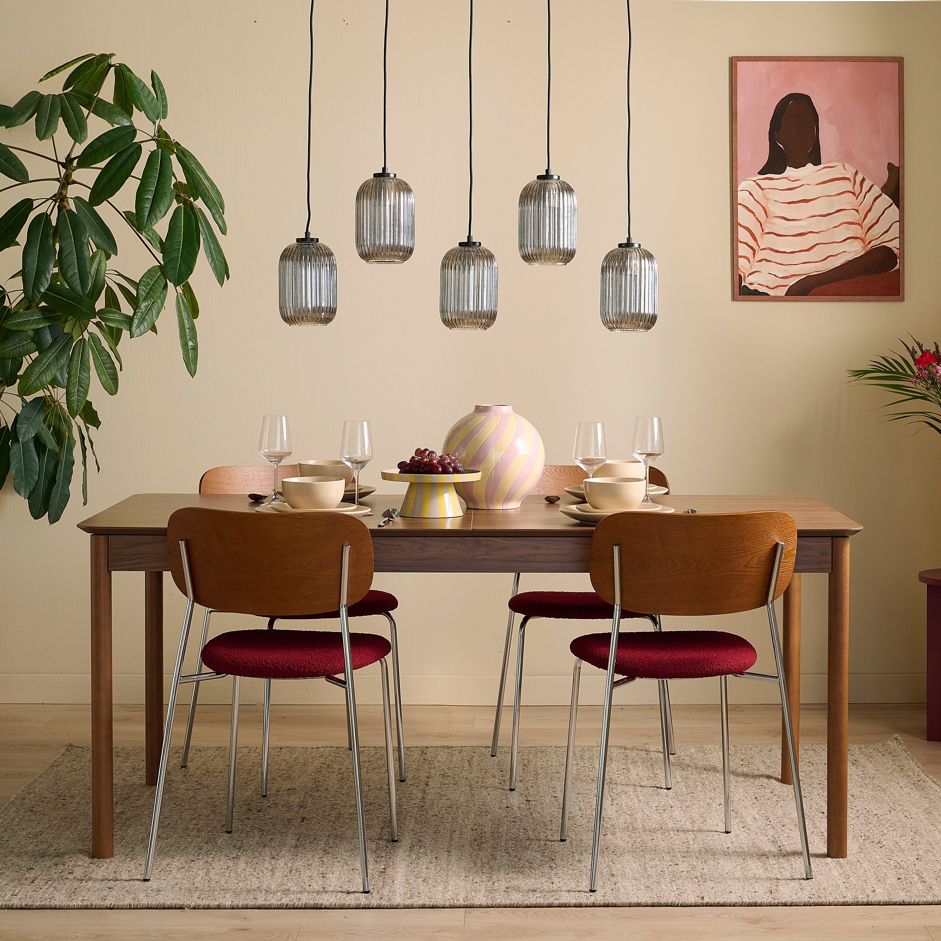 by fonQ Isel Eetkamerstoel - Rood / Chroom