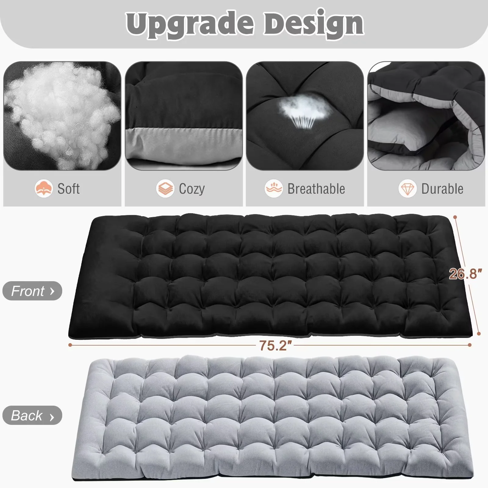 MOPHOTO Lounge Chair with Mattress, Outdoor Chaise Lounge Support 440 Lbs, Adjustable Portable Heavy Duty Sleeping Cots Bed for Camping, Pool, Beach, Patio - Image 8