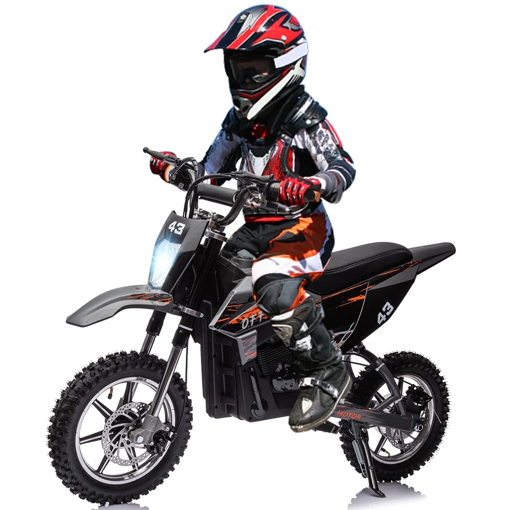 36V Electric Dirt Bike for Kids, Ride on Motorcycle 350W Brushless Motor Fast Speed 15.5MPH with LED Headlight, Leather Seat,Front+Back Brake for Teens Max Load 175lbs - Image 6