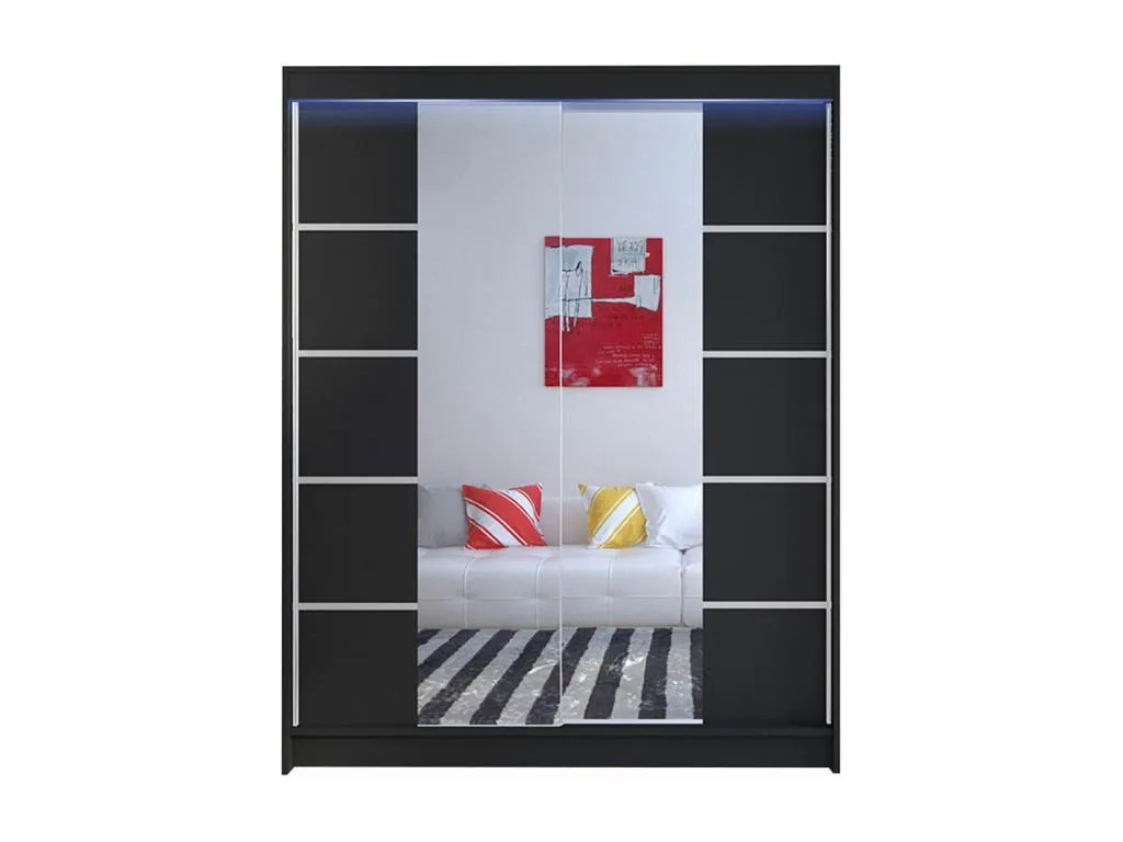 Armario Decopractico 146 Negro 200x150x58cm Puertas de armario - Correderas 48453RLXE